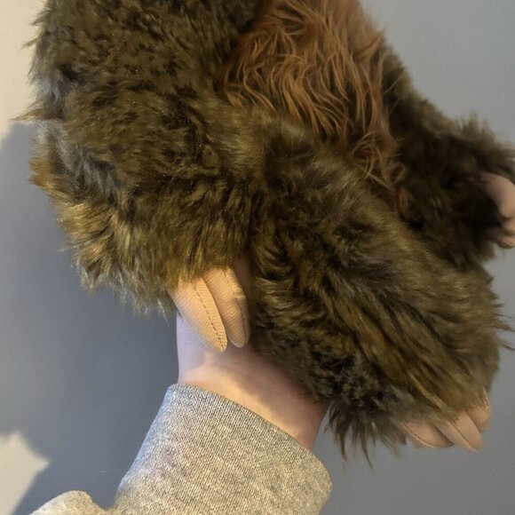 Miyoni by Aurora Plush Fluffy Sloth Stuffed Animal Sloth Dark Brown New NWT - Picture 3 of 7
